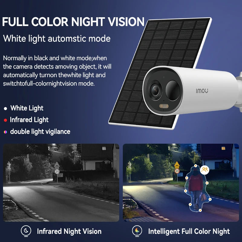 IMOU Cell All In One Panel Set 2K WiFi Camera 5000mAh Battery Wireless IP66 Smart Color Night Vision Home Security Camera