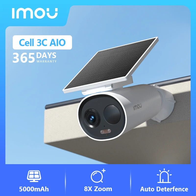 IMOU Cell All In One Panel Set 2K WiFi Camera 5000mAh Battery Wireless IP66 Smart Color Night Vision Home Security Camera