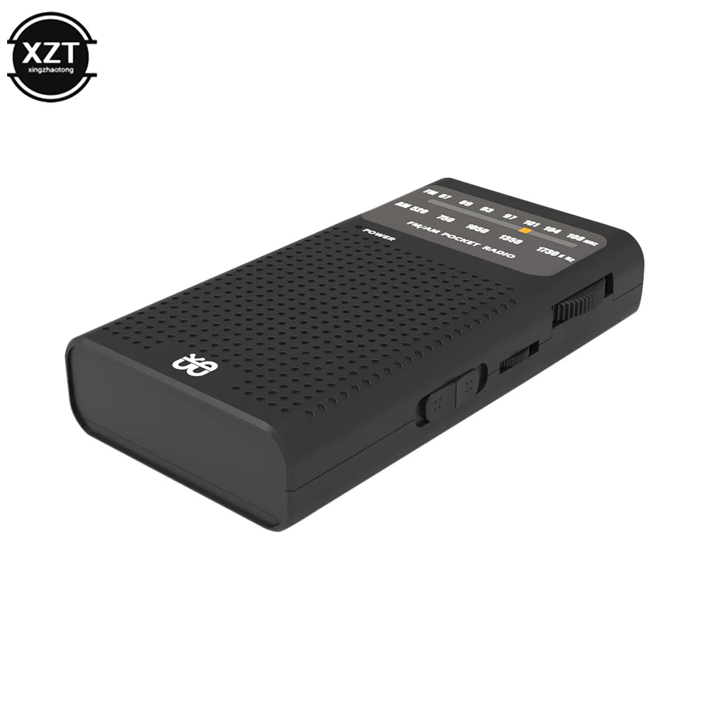 Full Band Mini AM FM Pointer Pocket Radio Portable Radio 2 AA Batteries For Running Camping Travel Analog Radio