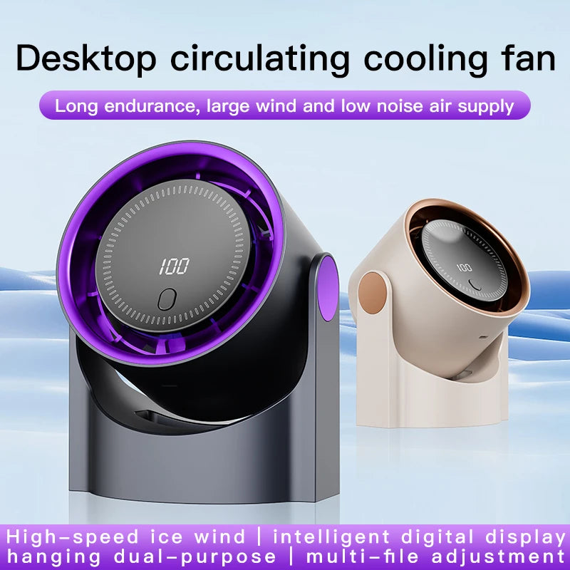 Xiaomi MIJIA Electric Fan Desktop Silent Wall Mounted Air Conditioner Bladeless Fan USB Charging Portable Office Indoor Camping