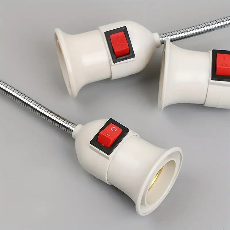 Direct plug swivel lamp head lamp mouth E27 large screw lamp holder type universal hose with switch