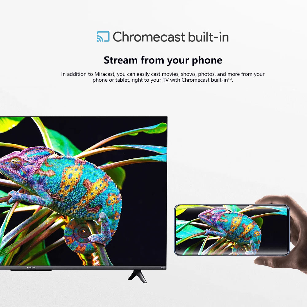Xiaomi TV A Pro 43 2025 Bright 4K QLED screen with precise colors top-end metal finish with ultra-thin frame immersive soun