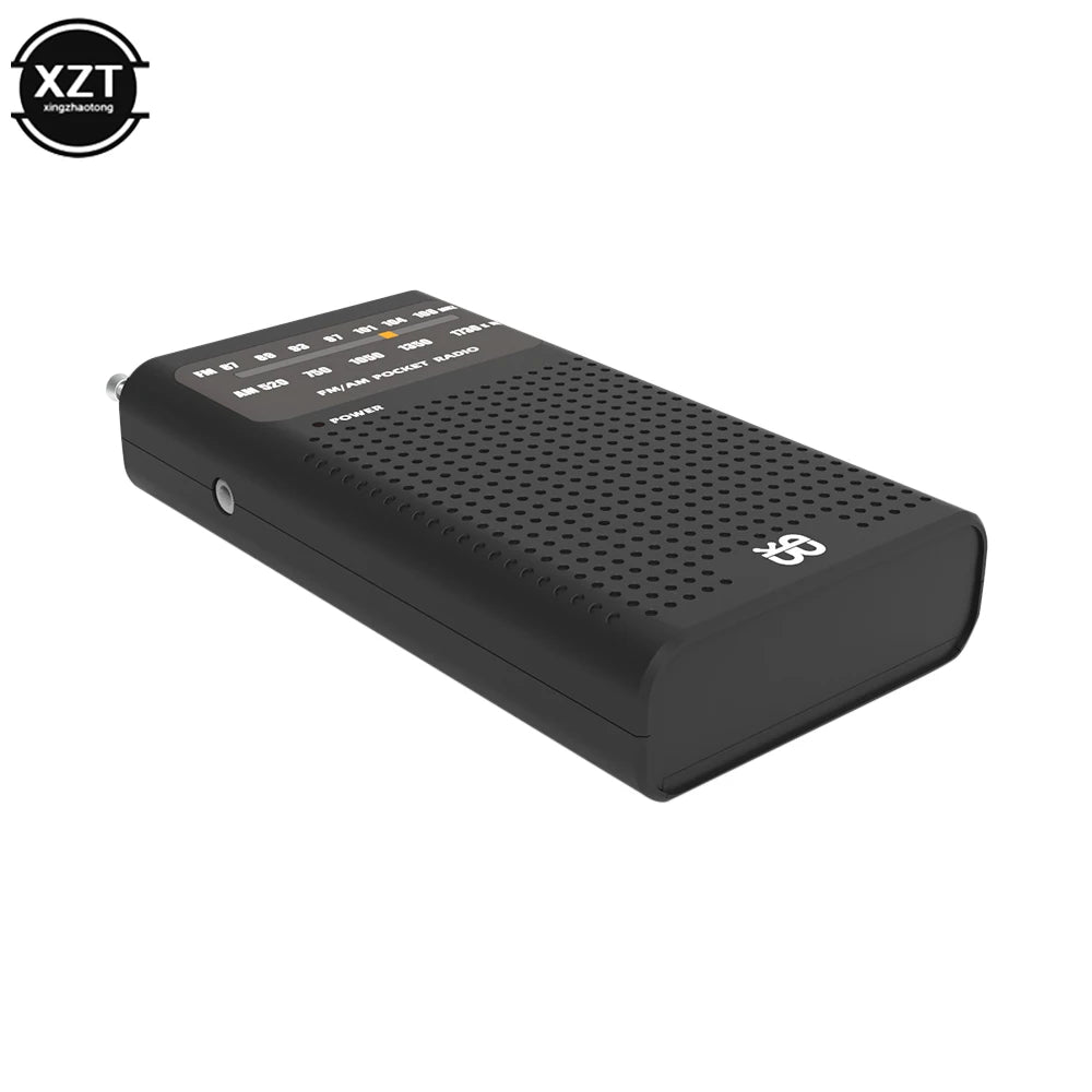 Full Band Mini AM FM Pointer Pocket Radio Portable Radio 2 AA Batteries For Running Camping Travel Analog Radio