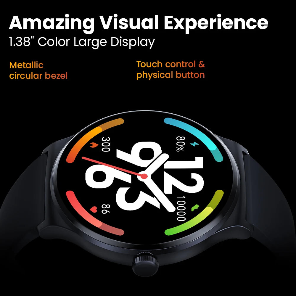 HAYLOU Solar Lite Smart Watch 1.38" HD Display Bluetooth 5.3 Voice Calling SpO2 Heart Rate Monitor 20 Days Endurance Smartwatch