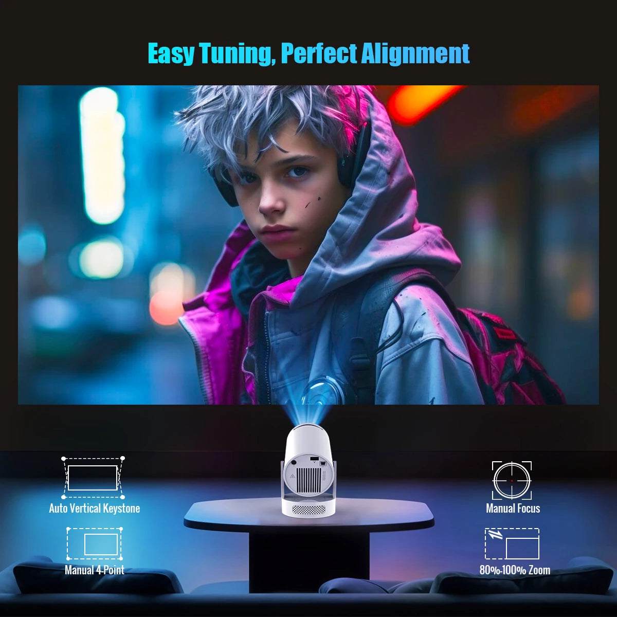 Magcubic Projector HY300 PRO + 4K Android 11 Dual Wifi6 Allwinner H713 BT5.4 1080P 1280*720P Home Cinema Outdoor Projetor