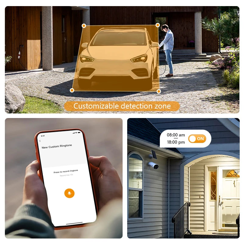 IMOU Cell All In One Panel Set 2K WiFi Camera 5000mAh Battery Wireless IP66 Smart Color Night Vision Home Security Camera