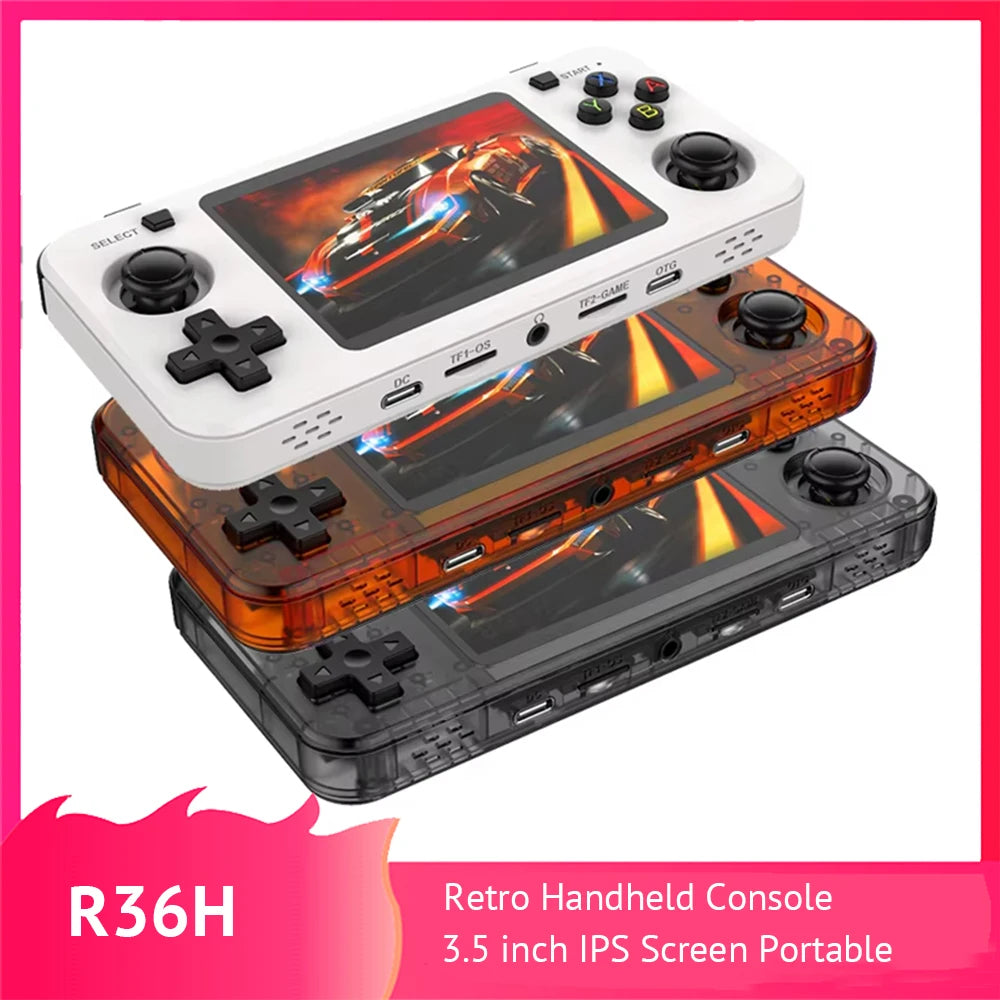 R36H Retro Handheld Console Open Source Linux System Classic Game Consoles 3.5 inch IPS Screen Portable Video Player