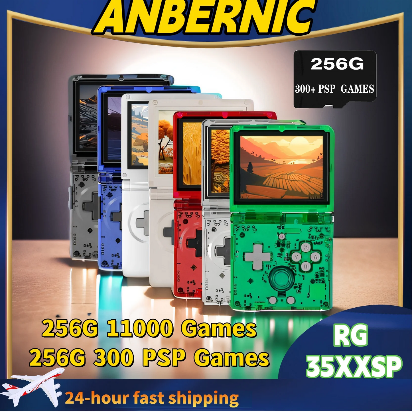 ANBERNIC RG35XXSP Fold Handheld Game Consoles Video Game Consoles Linux System 3.5 Inch IPS Screen 3300mAh 256G PSP Game Gifts