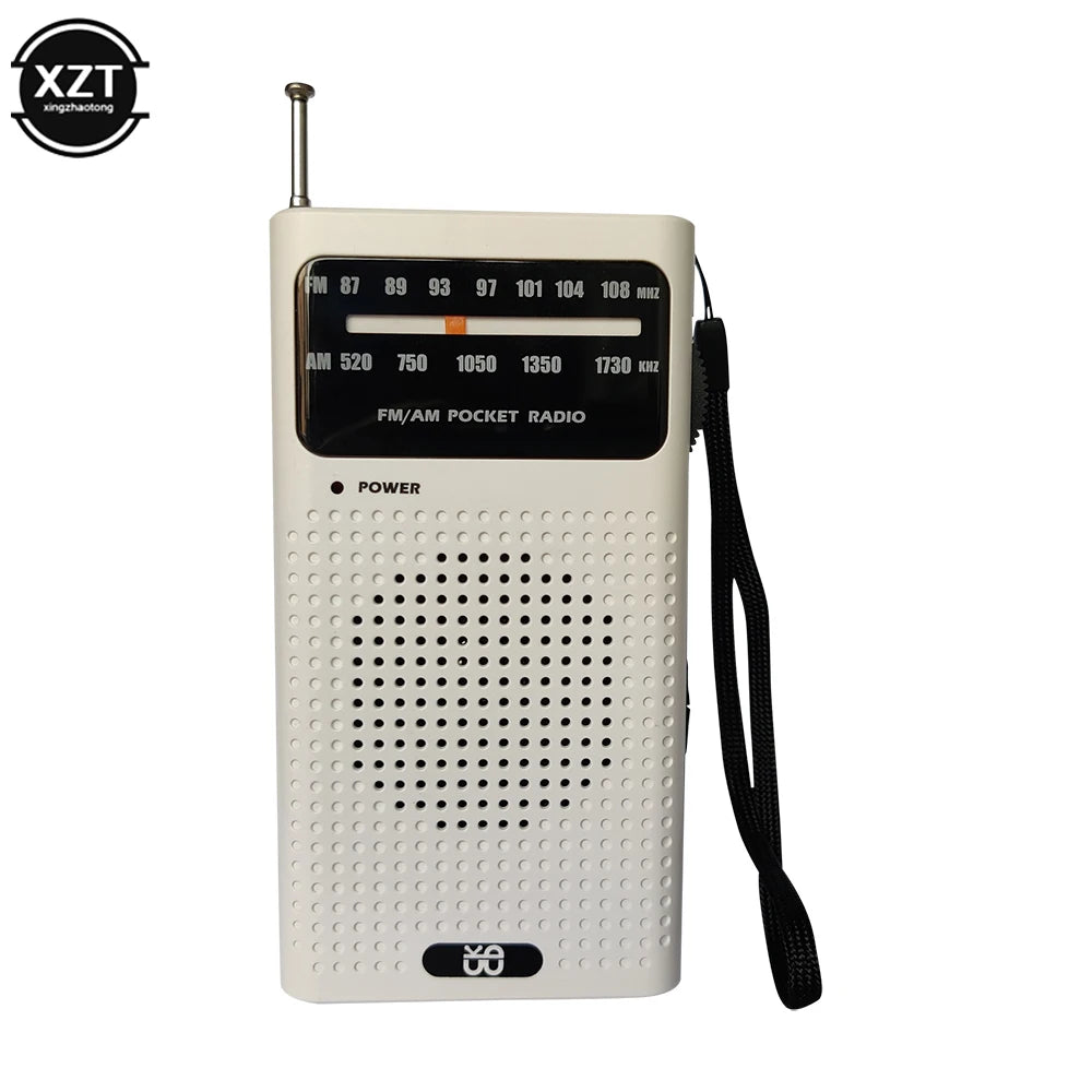 Full Band Mini AM FM Pointer Pocket Radio Portable Radio 2 AA Batteries For Running Camping Travel Analog Radio