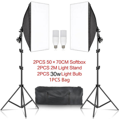 SH 3Pcs SoftBox With Sandbag Professional Photography Photo Studio Softbox Lights Lighting Kit Equipment Boom Arm
