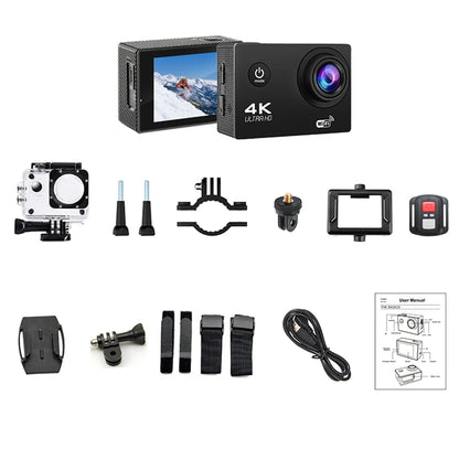Action Camera Ultra HD 4K/30fps WiFi 2.0-inch 140D Underwater Waterproof Helmet Video Recording Cameras Bicycle Vlog Camera