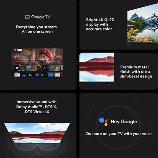 Xiaomi TV A Pro 43 2025 Bright 4K QLED screen with precise colors top-end metal finish with ultra-thin frame immersive soun