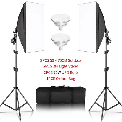 SH 3Pcs SoftBox With Sandbag Professional Photography Photo Studio Softbox Lights Lighting Kit Equipment Boom Arm