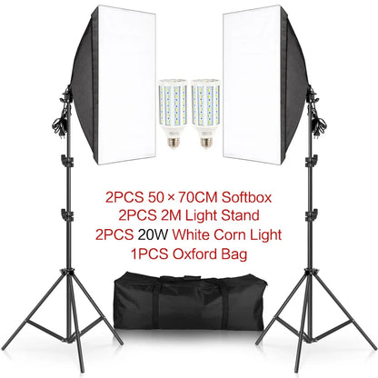 SH 3Pcs SoftBox With Sandbag Professional Photography Photo Studio Softbox Lights Lighting Kit Equipment Boom Arm