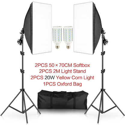 SH 3Pcs SoftBox With Sandbag Professional Photography Photo Studio Softbox Lights Lighting Kit Equipment Boom Arm