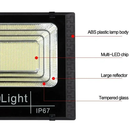 JVEE 30W 1000mAh Solar Flood Lights Remote Control Powered Spotlight Outdoor Waterproof IP67 Villa Street Lamp Adjustable Angle