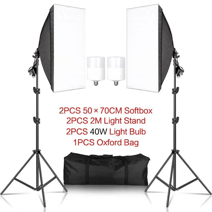 SH 3Pcs SoftBox With Sandbag Professional Photography Photo Studio Softbox Lights Lighting Kit Equipment Boom Arm