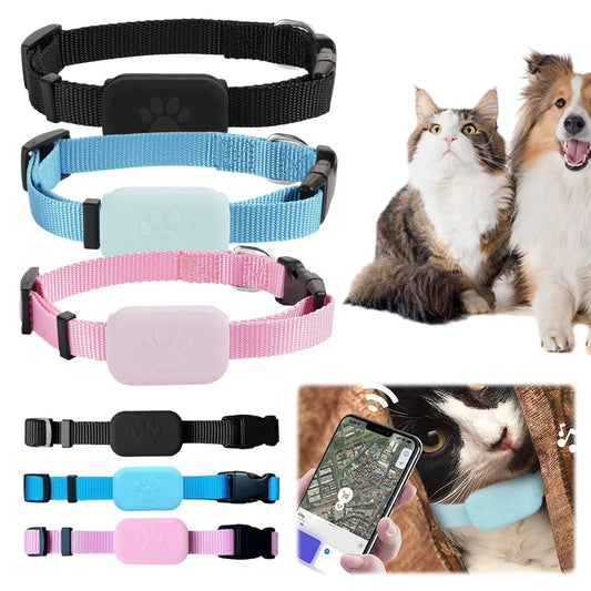 Pet GPS Tracker Dog Cat Locator - Adjustable Collar, Real-Time Tracking, Waterproof, Long Battery Life, Works with iOS Android