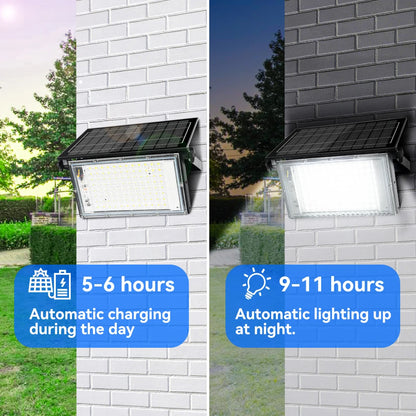 100W 200W LED Portable Solar Floodlight Outdoor Hiking Camping Light Waterproof IP65 Wall Light For Garden Patio Garage Backyard