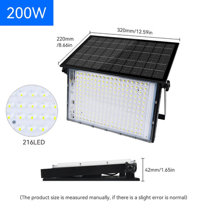 100W 200W LED Portable Solar Floodlight Outdoor Hiking Camping Light Waterproof IP65 Wall Light For Garden Patio Garage Backyard