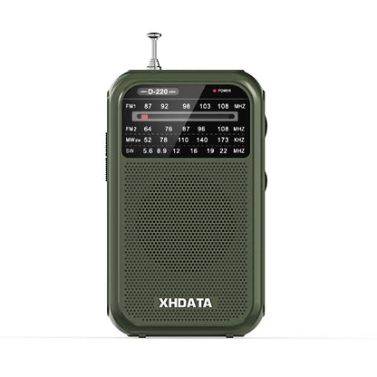 XHDATA D220 Mini Portable Radio Retro Design FM/MW/SW Pocket Radio Good Reception World Receiver DSP Medium Wave Radio D-220