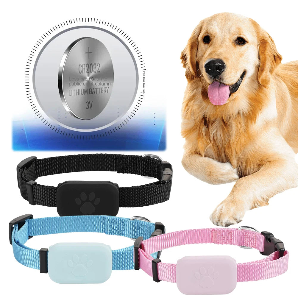 Pet GPS Tracker Dog Cat Locator - Adjustable Collar, Real-Time Tracking, Waterproof, Long Battery Life, Works with iOS Android
