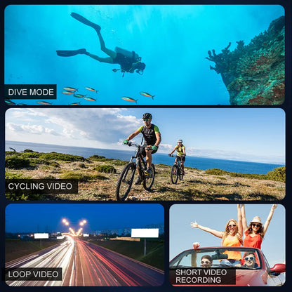 Action Camera Ultra HD 4K/30fps WiFi 2.0-inch 140D Underwater Waterproof Helmet Video Recording Cameras Bicycle Vlog Camera