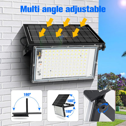 100W 200W LED Portable Solar Floodlight Outdoor Hiking Camping Light Waterproof IP65 Wall Light For Garden Patio Garage Backyard