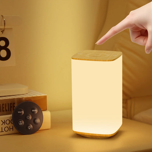 LED Touch Table Lamp with Remote Control USB Rechargeable Night Light RGB Dimmable Bedside Desktop Lamps for Bedroom Living Room