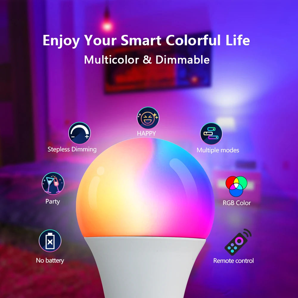 220V E27 RGB LED Light Bulb Bombillas LED 5W 10W 15W IR Remote Control Changeable Colorful RGBW Led Lamp Spotlight Bulb