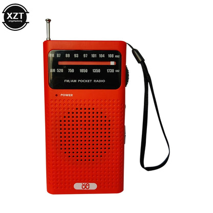 Full Band Mini AM FM Pointer Pocket Radio Portable Radio 2 AA Batteries For Running Camping Travel Analog Radio