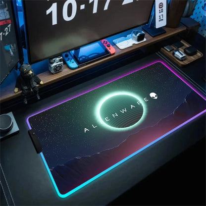 XXL Large PC Gamer Keyboard Desk Mat 900x400 RGB Alienware Gaming Mouse Pad LED Computer Accessories Tapis De Souris Mousepads
