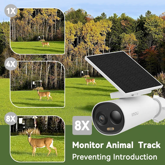 IMOU Cell All In One Panel Set 2K WiFi Camera 5000mAh Battery Wireless IP66 Smart Color Night Vision Home Security Camera