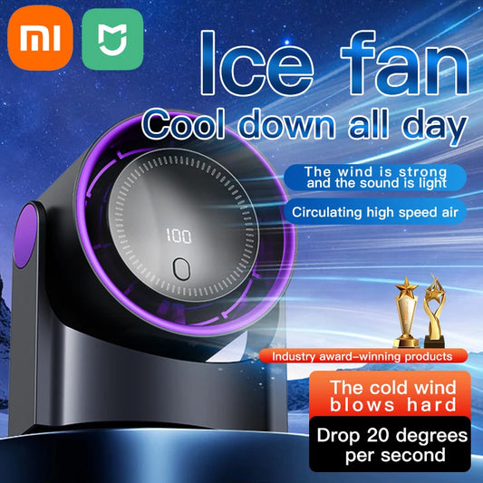Xiaomi MIJIA Electric Fan Desktop Silent Wall Mounted Air Conditioner Bladeless Fan USB Charging Portable Office Indoor Camping