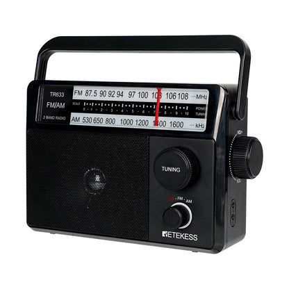 Retekess TR633 Radio FM Portable Radios AM FM Rechargeable Battery Operated Radio Search Indicator Light Large Scale Senior Home