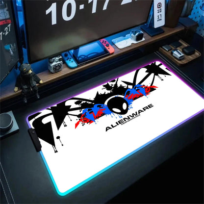 XXL Large PC Gamer Keyboard Desk Mat 900x400 RGB Alienware Gaming Mouse Pad LED Computer Accessories Tapis De Souris Mousepads