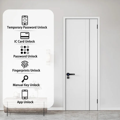 XSDTS M5 Tuya BLE Fingerprint Door Lock Digital Electronic Lock with Password/Key/IC Card/ Smartlife/ Tuya APP Unlock