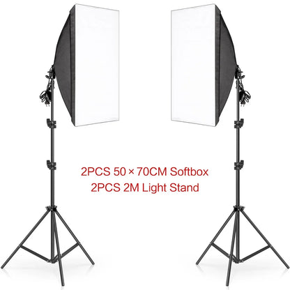 SH 3Pcs SoftBox With Sandbag Professional Photography Photo Studio Softbox Lights Lighting Kit Equipment Boom Arm